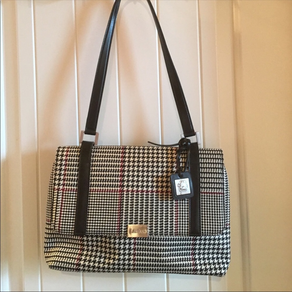 👜 🔍 🔥 Ralph Lauren purse houndstooth plaid